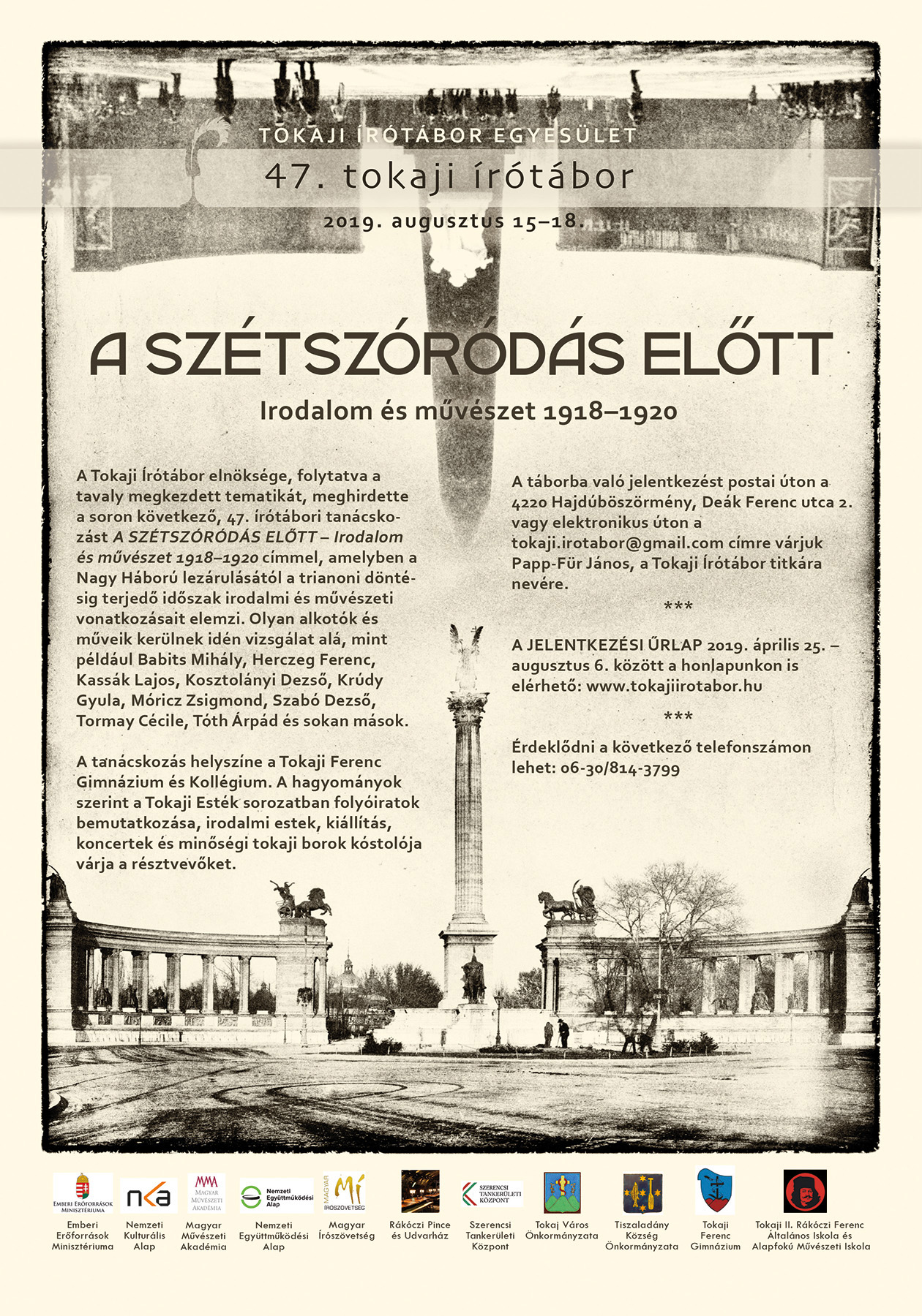 FELHÍVÁS – 47. TOKAJI ÍRÓTÁBOR 2019